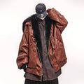 LUZHEN Fashion Original High Quality Faux Fur Patchwork Collar Leather Jacket Men's 2025 Winter Vintage Street Male Coat JY4929