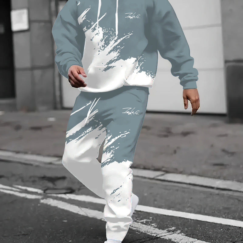 The new men's set for Spring and Autumn features street fashion casual comfort and soft 3D gradient pattern - View 9 | SAMAG