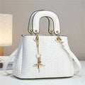 High Quality Leather Women'S Shoulder Bag Fashionable Boston Crossbody Bag Classic Crocodile Pattern Handbag Commuting Tote Bag
