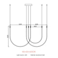 Living Room Study Modern New Lines U shaped Designer Restaurant Exhibition Hall Chandelier LED Industrial Wind Belt Creativity