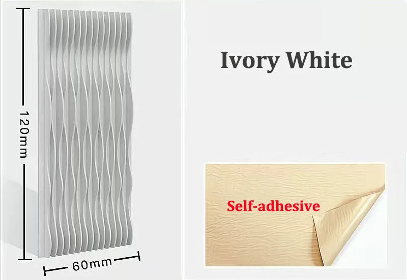 120x60cm 3D Wavy Soundproof Panels Self Adhesive Polyester Fiber Concave Convex Acoustic Insulation Wall Boards 2 Pieces