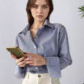 AOSSVIAO 2026 Spring Autumn Classic Striped Woman Blouses Shirt Lady Long Lantern Sleeve Stand Collar Loose Blusas Tops