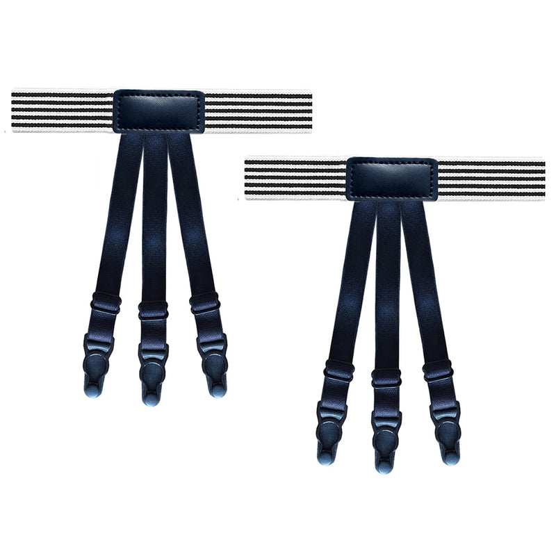 Hot Sell Classic Black Men Shirt Stays Belt With Non-slip Locking Clips Keep Shirt Tucked Leg Thigh Suspender Business Accessory