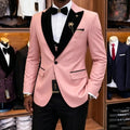 Slim Fit Luxury Three Pieces Men Suit Set Separates Custom Groom Tuxedo With Black Velvet Lapel For Wedding Party ropa hombre