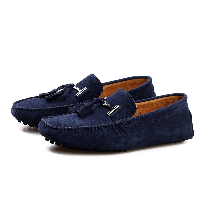 Men Loafers Spring Summer Suede Leather Casual Shoes Men's Slip-ons Luxury Brand Mocassin Man Plus Size 50 51 52 53 for Big Foot