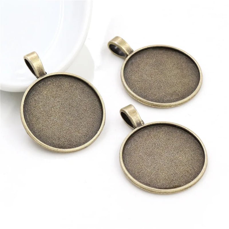 New Fashion 10pcs 25mm Inner Size Multi Colors Plated Classic Simple Style Cabochon Base Setting Charms Pendant