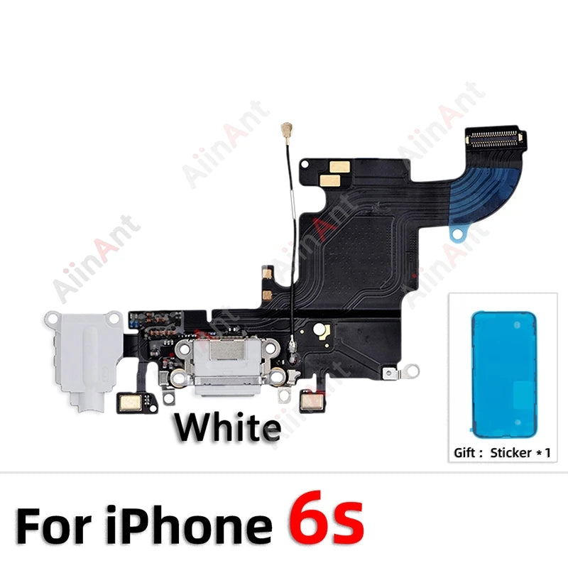 OEM Bottom USB Mic Board Quick Charger Dock Connector Charging Port Flex Cable For iPhone SE 1 2 3 6 6s Plus + Sticker