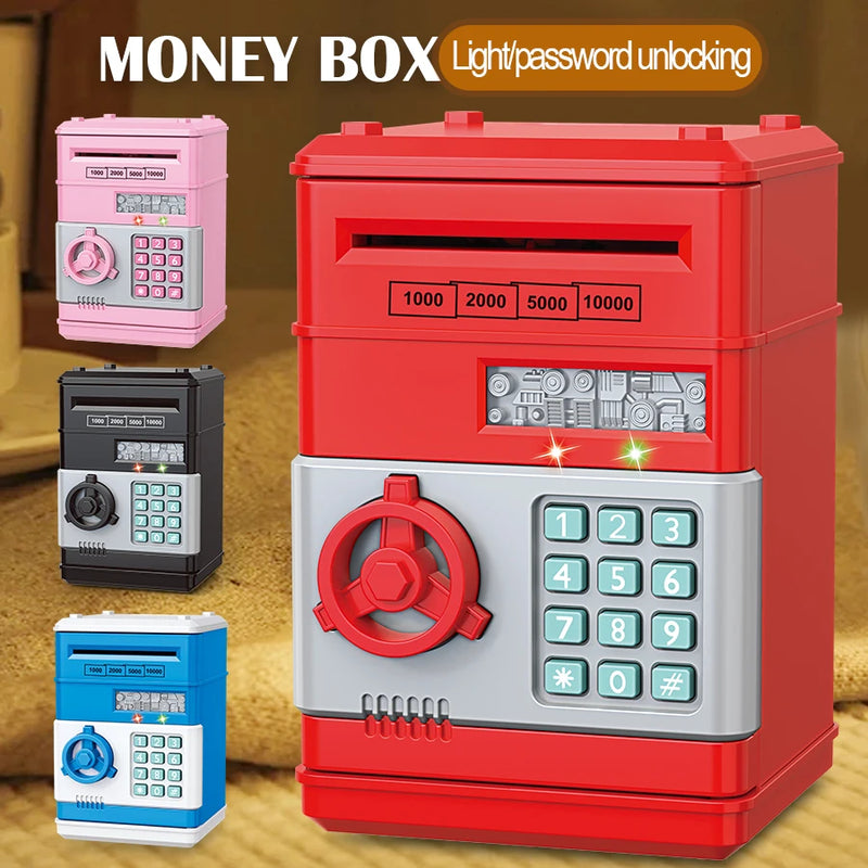 Piggy Bank Toys, Electronic ATM Password Money Coin Can Auto Scroll Paper Saving Box Fingerprint Unlock - View 2 | SAMAG