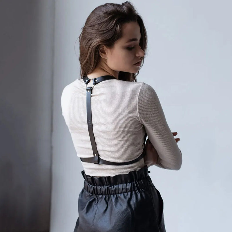 Fashion Leather Harness Belts for Women Shaping Chest Waistband Suspenders Body Goth Clothing Accessorie - Visuel 2 | SAMAG