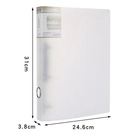 Clear Colors A4 Binder 4-Ring Folder For Documents Organizer Large Capacity A4 File Binder Cover