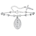 Vnox Rosary Bracelet for Women Girls, Gold Plated Stainless Steel Religious Cross and Virgin Mary Prayer - Visuel 7 | SAMAG