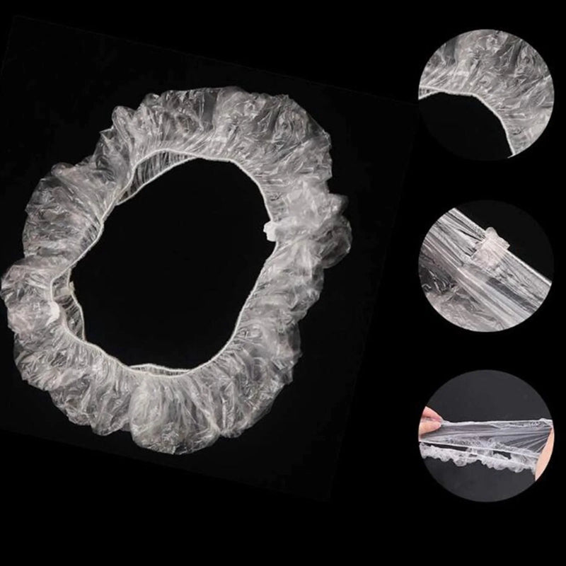 100Pcs/Set Universal Car Disposable Transparent Steering Wheel Cover Elastic Waterproof Plastic Safety Isolation Protection