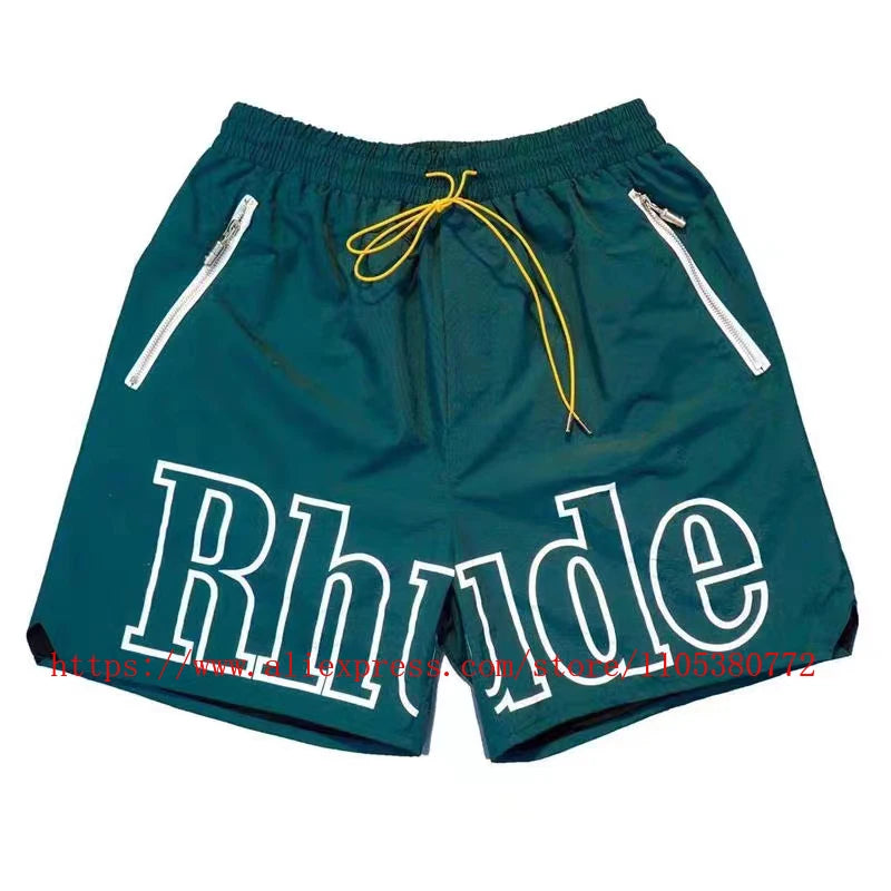 Style RHUDE Men's Casual Shorts Hip Hop Elastic Waist | SAMAG
