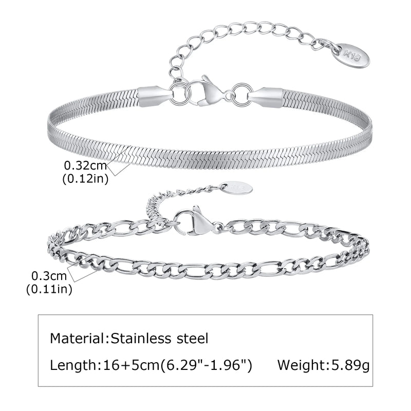 1/2/3pcs Chain Bracelet for Men Women, Stainless Steel Twisted Rope Cuban Wristband, Hip Hop Minimalist - Visuel 7 | SAMAG