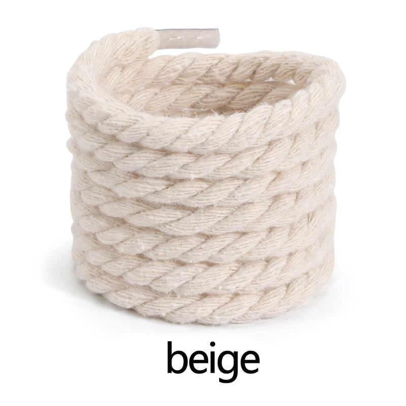 0.7mm Round Thick Hemp Style Shoelaces Solid Color for Men Women Hiking Sports Running