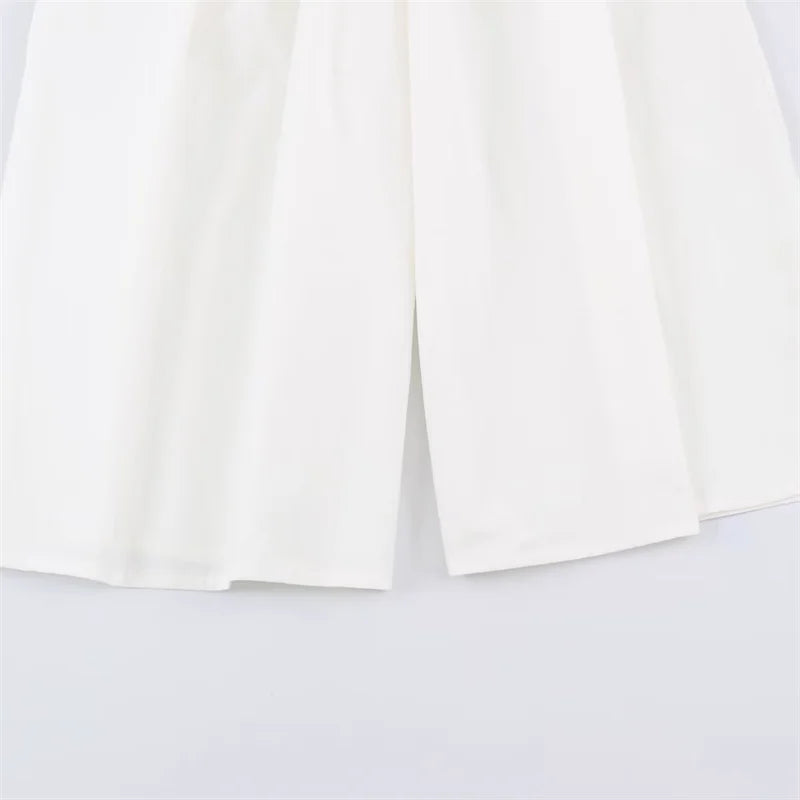 Guobioziy Women's Cropped Pants 2026 Summer New White Wide-Leg Loose Cropped Pants with Belt Casual Fashion Versatile