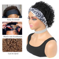 Headband Short Pixie Cut Wigs Human Hair for Women Curly Wigs Water Wave Bazilian Hair Full Machine Made Cap for Daily Wear