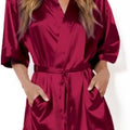 Hot Women Short Silk Bridesmaid Bride Robe Sexy Satin | SAMAG