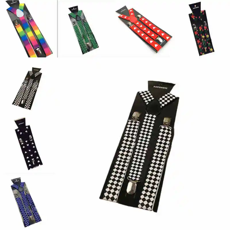 Mens Adjustable Belt Pants Holder Wear Elastic 3 Clips Y-Back Suspenders Braces Clips school Fashion MW21