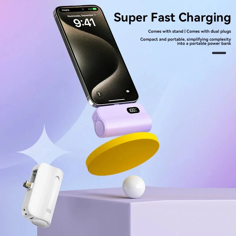 ONEPLUS Mini Power Bank 2-in-1 Large Capacity Fast Digital Display Portable Fast Charging External Battery for Iphone 50000mAh
