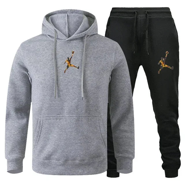 Autumn_Winter Men's jogging Fitness sportswear Set_ Fashionable long - sleeved sweatshirt + casual pants 2 - View 15 | SAMAG