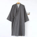 2026 New Men's 100% Cotton Gauze Bath Robes Loose Thin Japanese Kimono Pajamas for Men Casual Lace Up Bathrobes V-Neck Nightgown