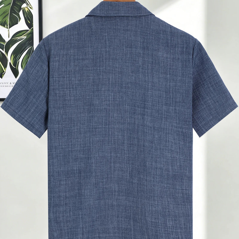 Men's Casual Linen Short Sleeve Shirts Drip Outfits Man | SAMAG
