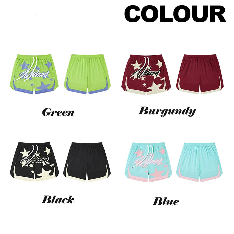 Street Style Basketball Shorts with Side slits Polyester Spandex Quick Dry Summer Men's Mesh Gym Shorts