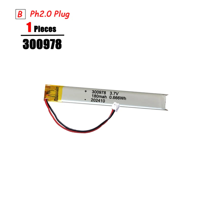 3.7V Lipo Battery Ph2.0 Plug Rechargeable Lithium Battery 3.7V For PS4 Humidifiers GPS Navigation  Bluetooth Speaker MP3 MP4