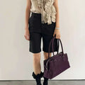 Women First Layer Cowhide Boston Bag Daily Commute Shoulder Bag For Work Casual Daily Outfit