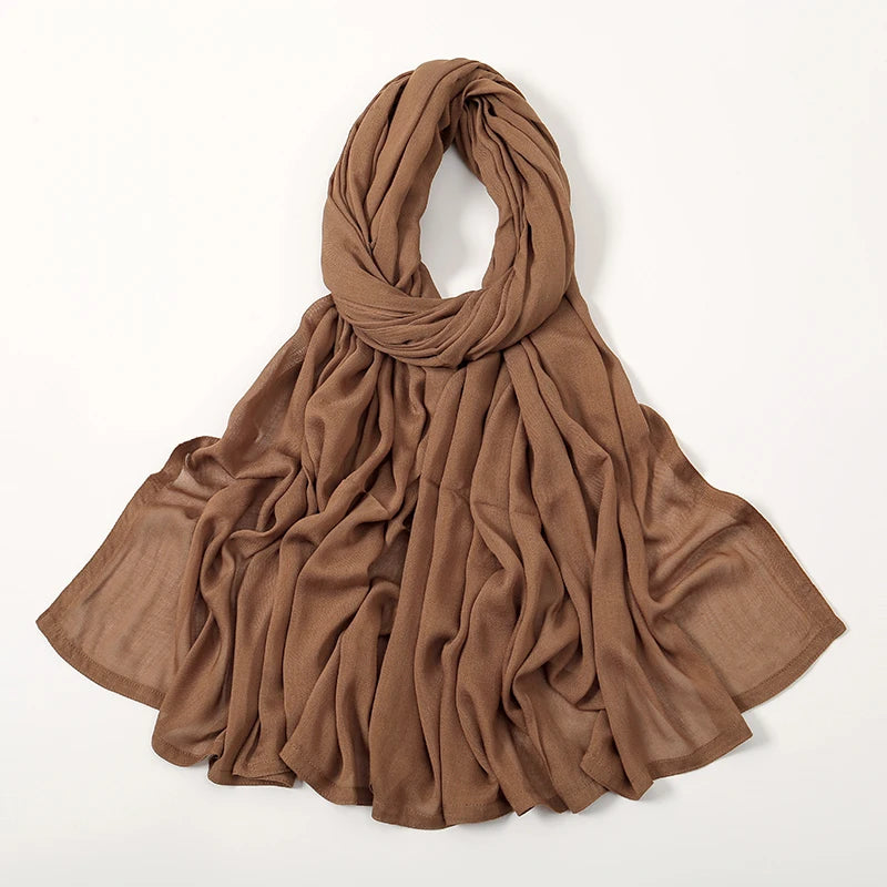 2024 Muslim Modal Rayon Cotton Hijab Shawls For Women Plain Scarf Big Size Headscarf Islamic Turban Headband 190*85cm