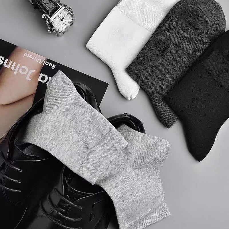 /Lot Men's Pure Cotton Socks Plus Size Solid Color Casual | SAMAG