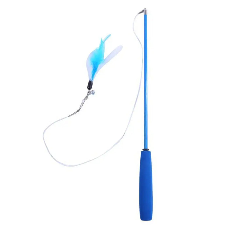 Durable 3-section Cat Teaser Wands Interactive Funny Telescopic Fishing Pole Stick Teaser Cat Accesorios