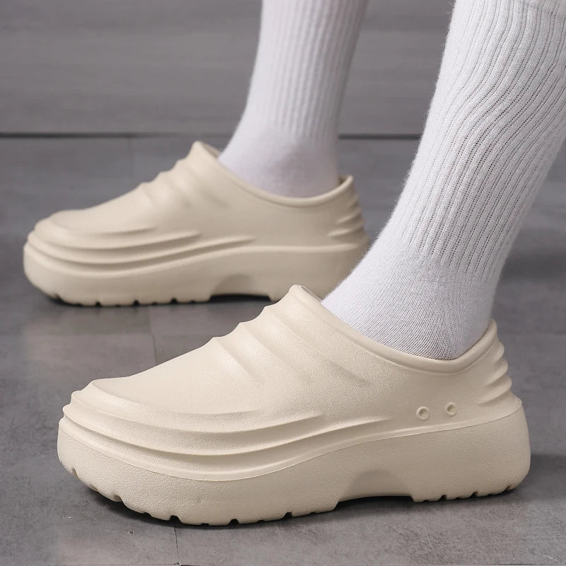 Hotel Chef Shoes Four Seasons Non-slip Waterproof Oil-proof Kitchen work shoes Men's casual Joker light EVA Outdoor Garden Shoes