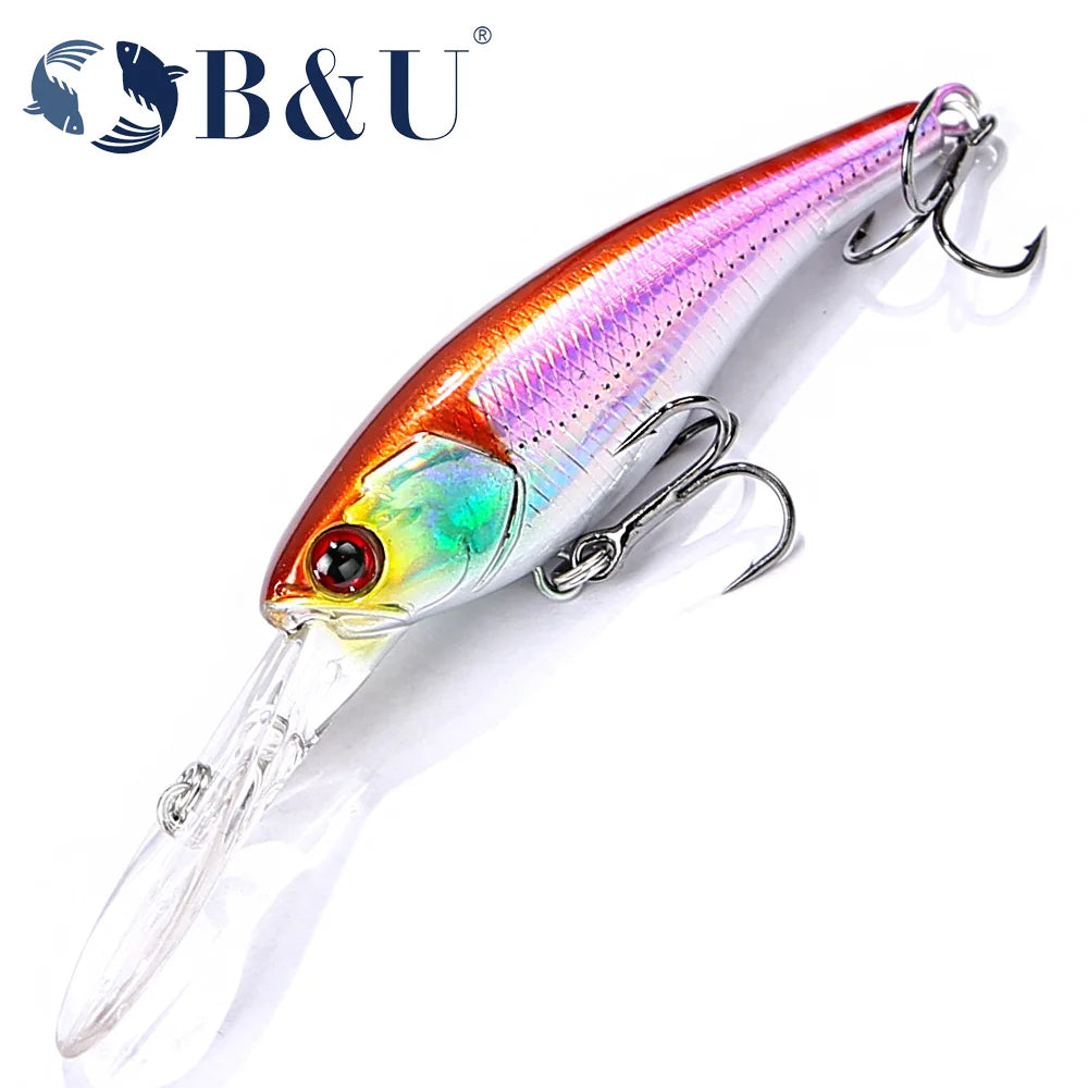 B&U 58mm Hard Lure Shad Suspending Minnow Artificial Fishing Lure Jerkbait Wobblers Bass Pike Swimbait Fishing Lures