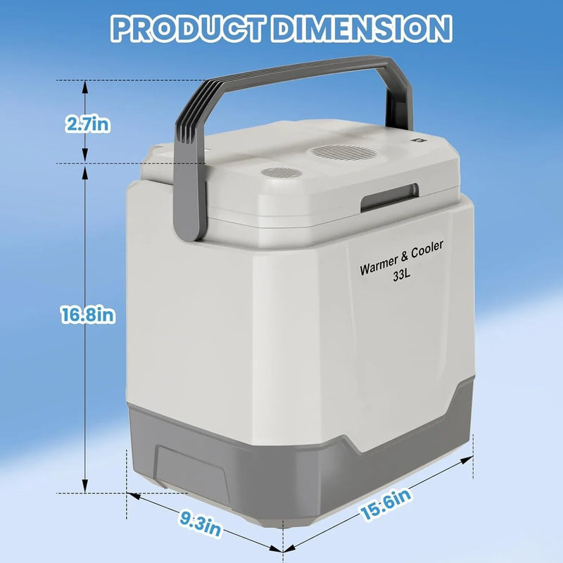 35 Quart/33 L Portable Electric Cooler Warmer 12V DC & 110V AC Car Refrigerator