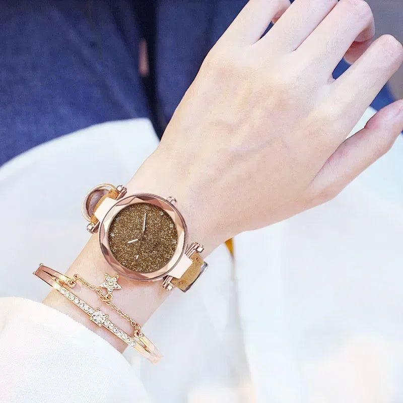 New Luxury Rhinestone Bracelet Watch Women Starry Sky Watches Ladies Wristwatch Relogio Feminino Reloj Mujer Montre Femme Clock