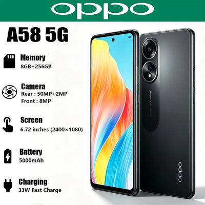New OPPO A58 5G 6.72" Big Screen Cellphone 5000mAh | SAMAG