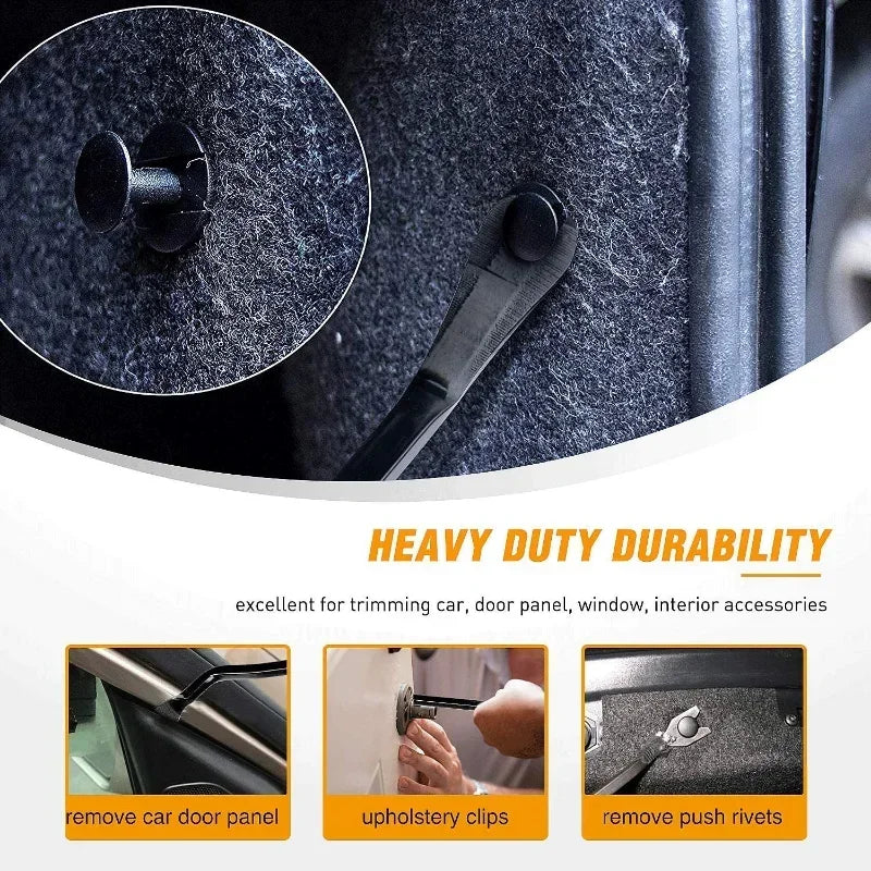 4pcs Professional Car Door Clip & Trim Panel Removal Tool Kit, Universal Disassembly Set for DVD Stereo Refit Dashboard Repair