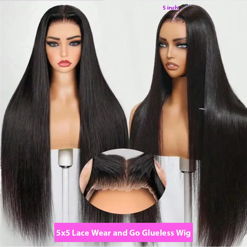 Wear And Go 5x5 Straight Glueless Wig 100% Human Hair Wig 13x6 Lace Front Human Hair Wig Brazilian 13x4 Lace Front Closure Wigs For Black Women Preplucked
