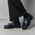 Men Square Toe Tassel Loafers Slip On Leather Dress Shoes Classic Business Formal Wedding Office Casual Non Slip Moccasins