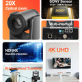 Runpu 4K60FPS NDI Camera POE 12X 20X Zoom AI Tracking PTZ Camera SDI HDMI USB POE IP Conference Camera for Church Live Streaming