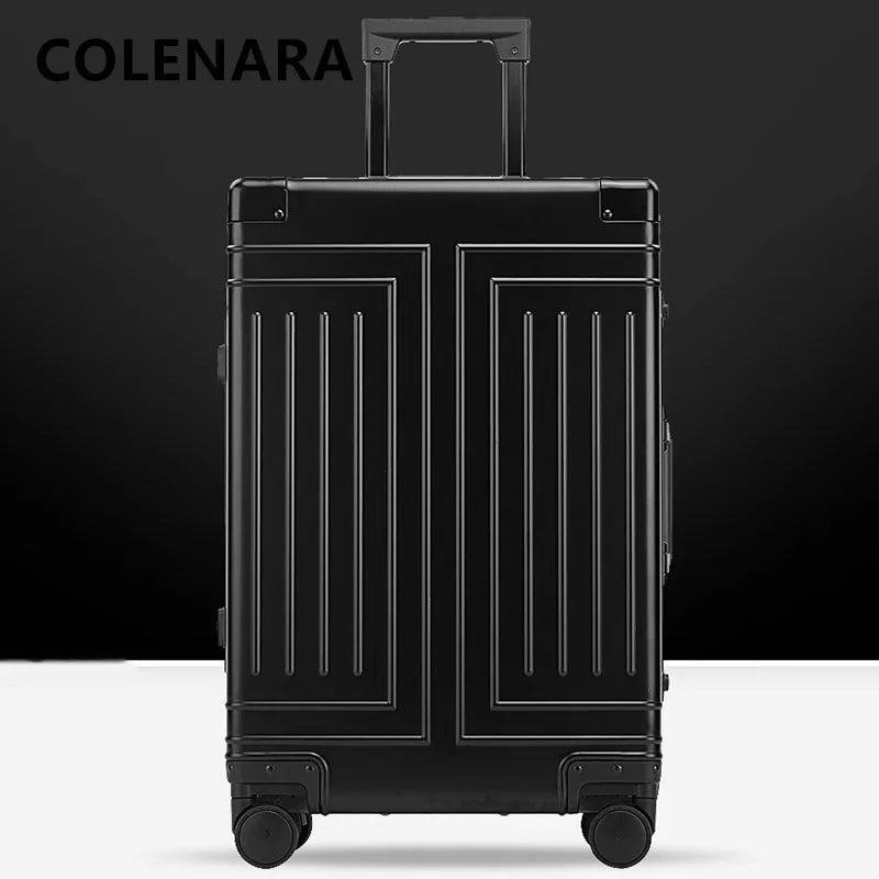 COLENARA 20"24"26"29 Inch Rolling Luggage Large Capacity Trolley Case Men's Suitcase Full Aluminum Magnesium Alloy Boarding Box