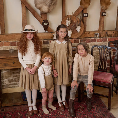 AS Beige Collection AW25 Corduroy Dress Children Knitting | SAMAG