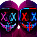 Poptrend Halloween Mask LED Light up Mask Scary mask for Festival Cosplay Halloween Costume Masquerade Parties Carnival Gift