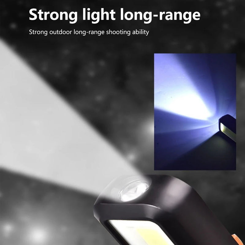 1-10PCS Powerful LED Work Light with Magnet Lighting Flashlight Car Garage Mechanic Lamp USB Charging COB Emergency Warning Ligh