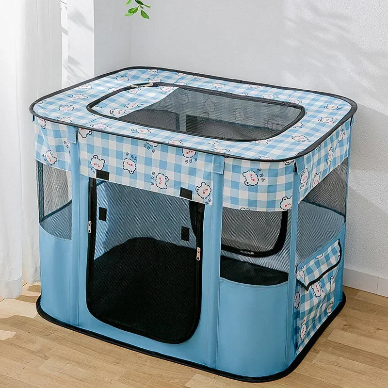Foldable Oxford Cloth Pet Playpen Indoor Outdoor Tent Fence Easy Assemble Portable Pen Puppy Cat Small Animal Daily Supplies
