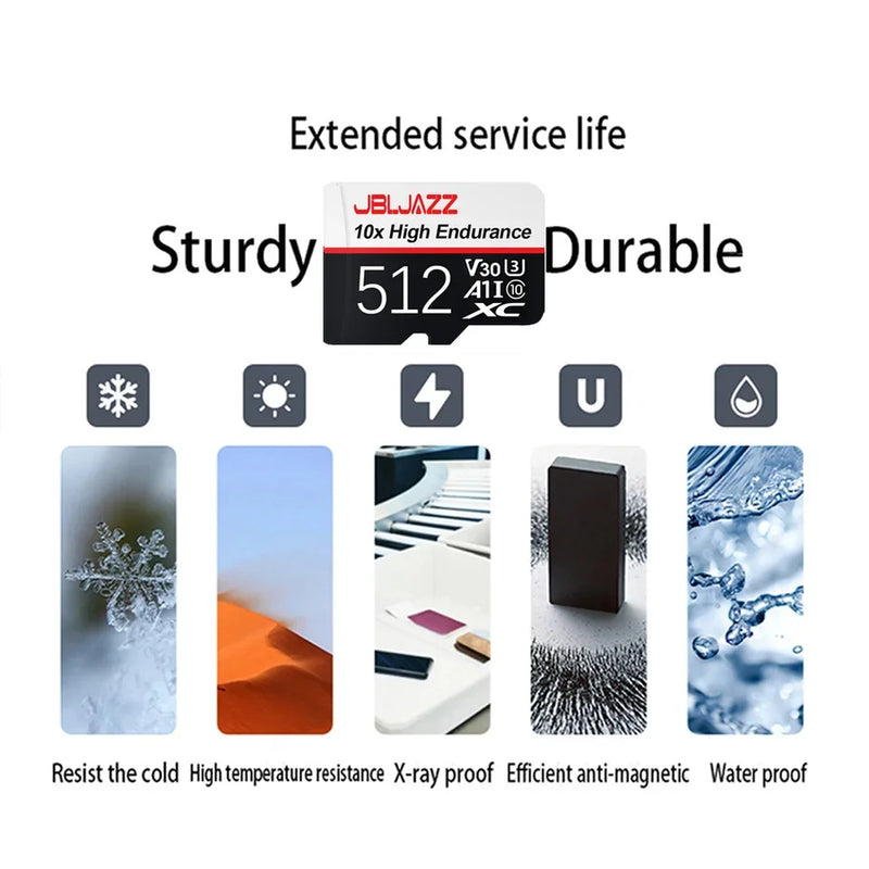 Secure 512GB SD Cards Micro TF SD Memory Card TF Cards 128GB 64GB 32GB Error Correction Memory Card for Camera/Gaming/GoPro