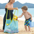 Large Mesh Beach Bag Kids Toy Storage Net Bag for Sand Play Shell Collecting Quick-Dry Breathable Organizer for Beach Vacations