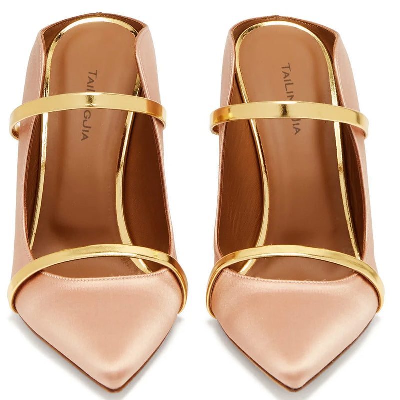 New High Heels Slingback Sandals Pumps Shoes Wedding Party Heels Women Ponited Toe Zapatillas Mujer Plus Size Zapato De Tacón